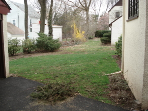 Before landscape construction in this Maplewood backyard began
