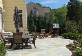 Outdoor Living Spaces complete the landscaping for this Basking Ridge NJ home