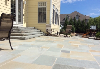 Bluestone Stairs and Patio complete a backyard landscaping project in Basking Ridge NJ