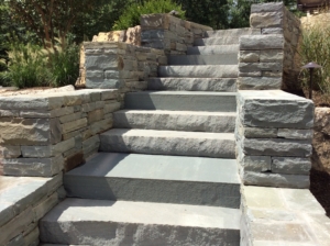 Custom Stone Steps and Landings complete a landscape design in Basking Ridge