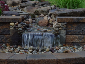 Adding texture to the landscaping with this natural looking waterfall