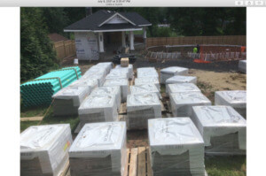 Materials being delivered to create an Outdoor Entertaining Oasis in Westfield, NJ